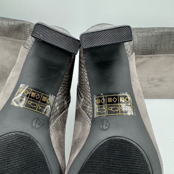 NEW Journee Collection Elisabeth Womens Half-Block Knee High Boots Gray Size 7.5 - Picture 11 of 12